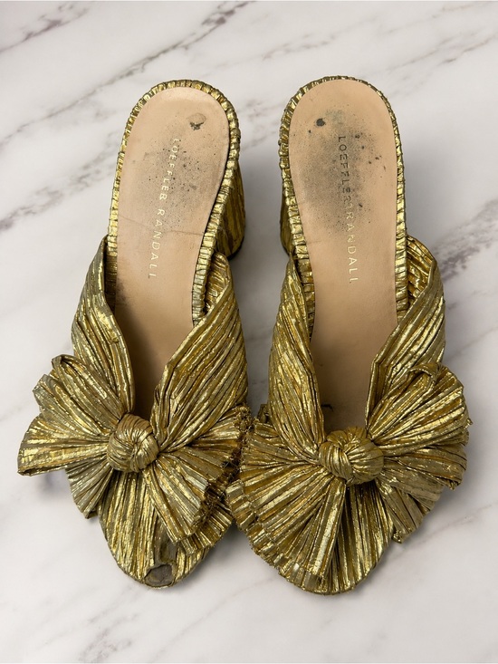 Loeffler Randall Shoes - Loeffler Randall Metallic Gold Knotted Pleat Mules * Read Description